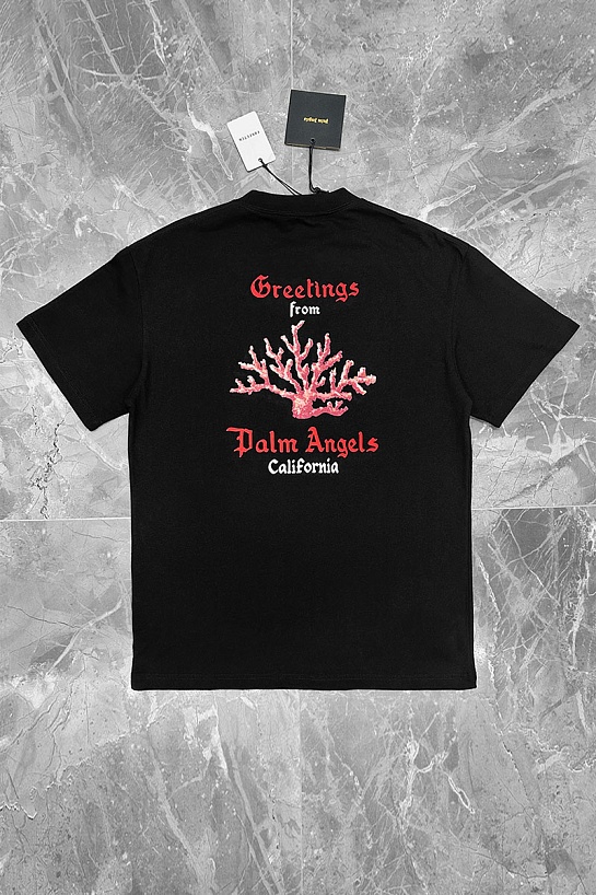 Чёрная оверсайз футболка Palm Angels Greetings from California