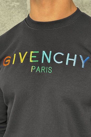 Мужской чёрный свитшот Givenchy Paris logo-embroidered   