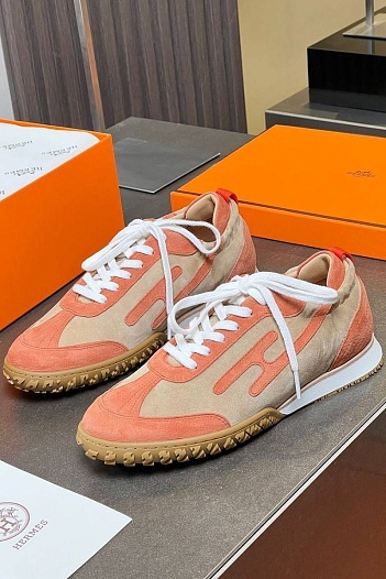 Женские комбинированные кроссовки Hermes Premium   