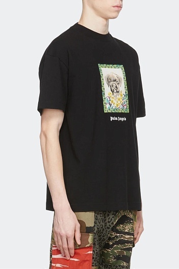 Чёрная оверсайз футболка Palm Angels Boxer Bob graphic-print   