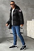 Мужской чёрный пуховик Canada Goose logo-patch