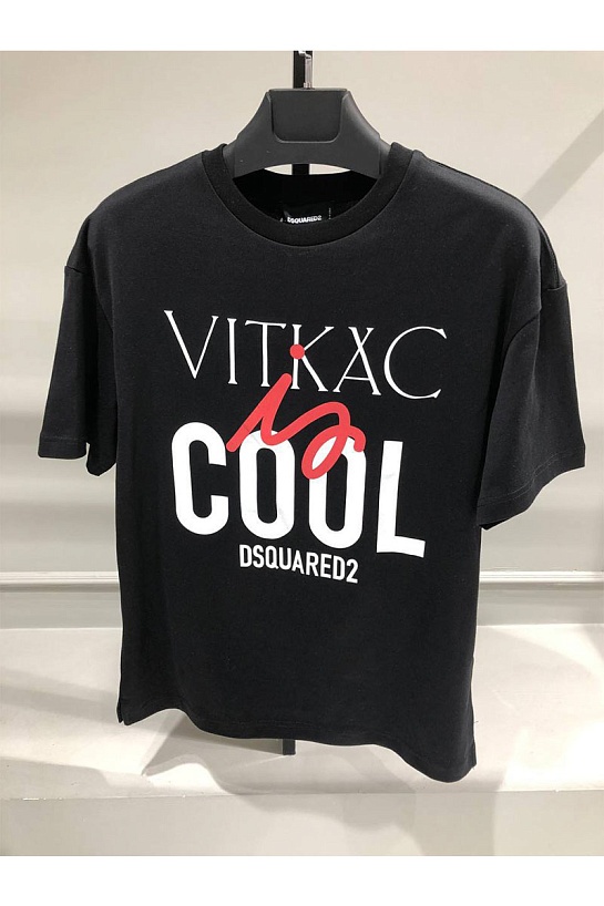 Чёрная оверсайз футболка Dsquared2 Vitkac