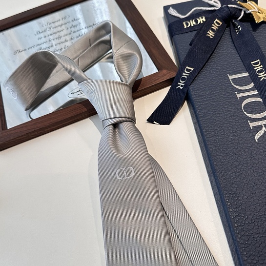 Галстук Dior logo-embroidered premium - Grey