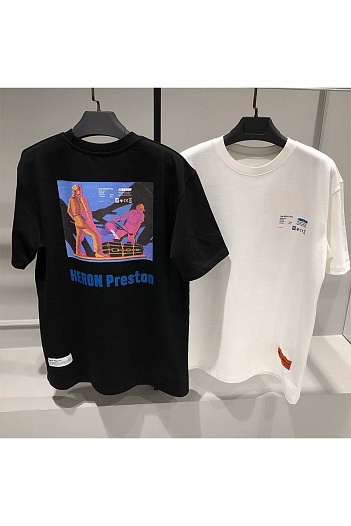Чёрная оверсайз футболка Heron Preston   