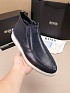 Кожаные лоферы с мехом Hugo Boss high-top - Navy