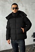 Чёрный пуховик Burberry London England logo-patch