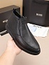 Кожаные лоферы с мехом Hugo Boss high-top - Black