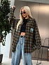 Женская оверсайз рубашка в клетку Chrome Hearts premium