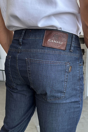 Мужские тёмно-синие джинсы Canali Premium   