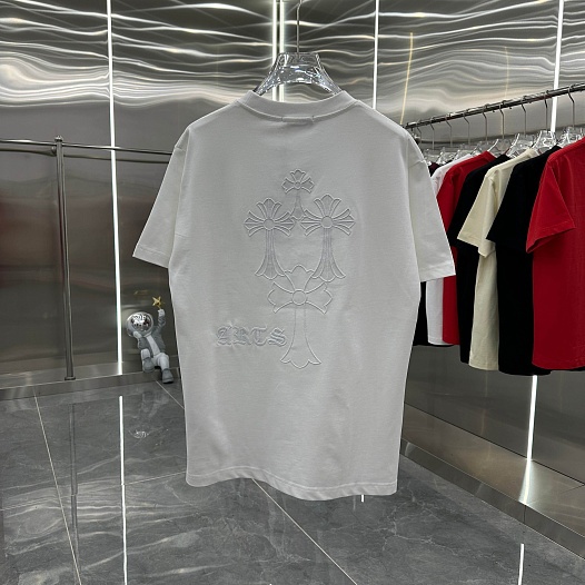 Белая оверсайз футболка Chrome Hearts Premium   