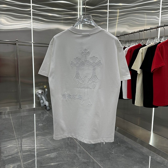 Белая оверсайз футболка Chrome Hearts Premium