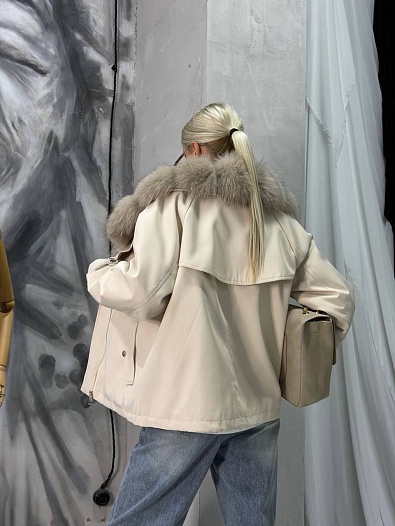 Женская парка с натуральным мехом Max Mara premium   