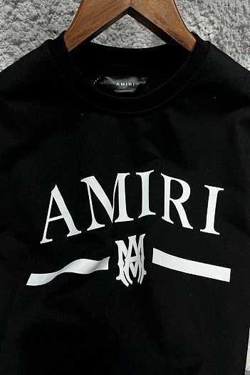 Бежевая мужская футболка Amiri MA bar   