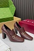 Женские кожаные лоферы на каблуке Gucci Signora Pump premium