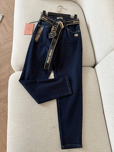 Женские синие джинсы MIU MIIU   