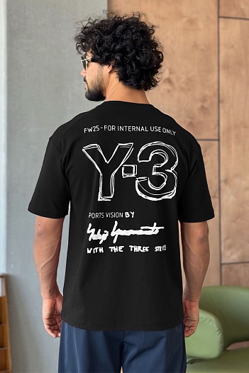 Мужская чёрная футболка Y-3 Yohji Yamamoto   