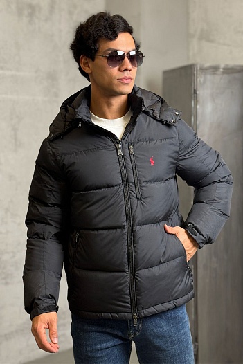 Мужской чёрный пуховик Роlо Ralрh Lаurеn pony-embroidered   