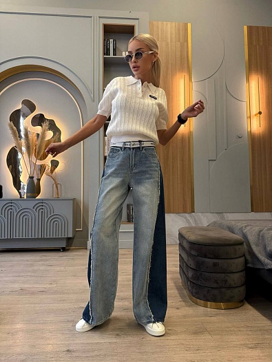 Женские джинсы MIU MIU синего цвета   