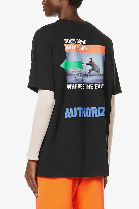 Чёрная оверсайз футболка Heron Preston A.F. Authorized