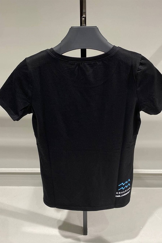 Женская чёрная футболка Karl Lagerfeld "Aquarius"