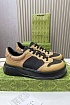 Мужские кожаные кроссовки Gucci - Beige / Black