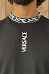 Чёрная мужская футболка Versace La Greca trim