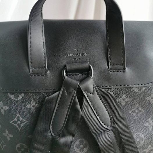 Чёрный кожаный рюкзак Louis Vuitton Trio Monogram Eclipse 44x32 см   