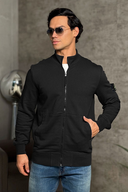 Кофта чёрного цвета Stone Island Zip-Up Compass-patch