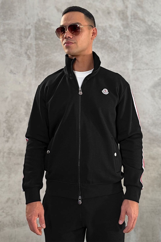 Чёрный спортивный костюм Moncler logo-patch