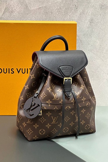 Женский рюкзак Louis Vuitton Montsouris PM Premium 27.5x33x14 см - Brown / Black   