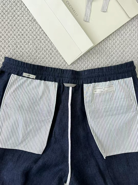 Льняные брюки Brunello Cucinelli Premium - Navy