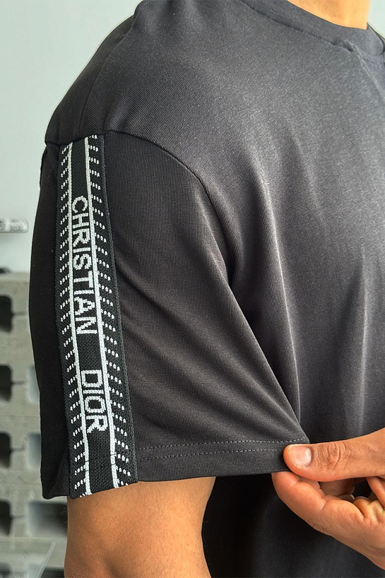 Чёрная оверсайз футболка Dior