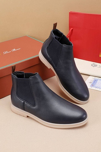 Кожаные ботинки с мехом Loro Piana   