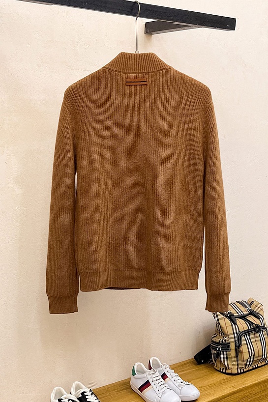 Свитер на молнии Zegna Premium - Brown