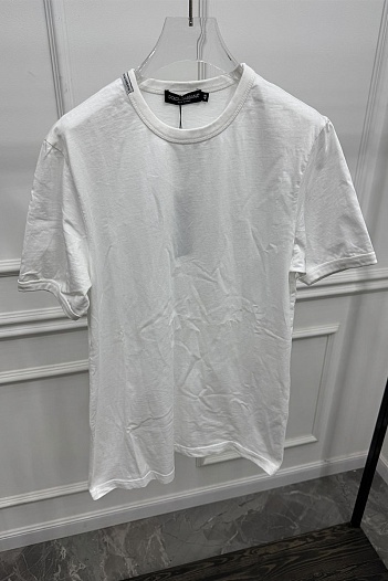 Мужская белая футболка Dolce & Gabbana basic   