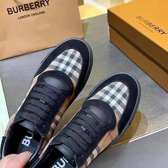 Комбинированные кроссовки Burberry Vintage Check