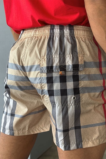 Мужские бежевые шорты Burberry London Check   