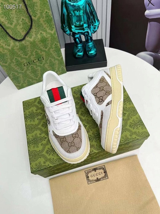 Женские кроссовки Gucci Re-Web - White / Brown