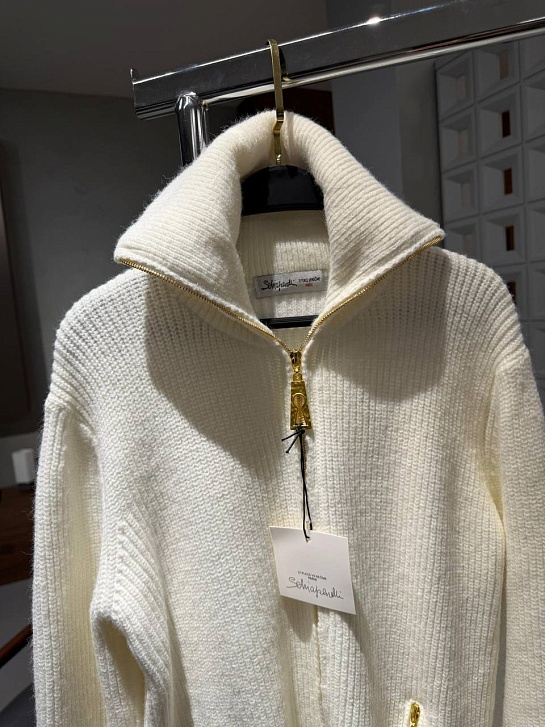 Женский кардиган на молнии Schiaparelli premium - White