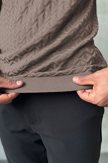 Мужское поло Stefano Ricci бежевого цвета   