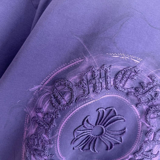 Фиолетовая оверсайз футболка Chrome Hearts Premium   