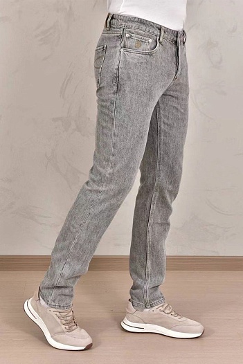 Мужские джинсы Brunello Cucinelli Premium Leisure Fit - Light Grey   
