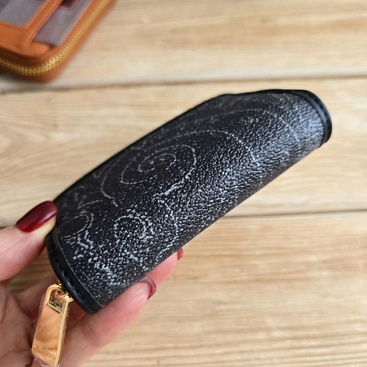 Кожаный кошелёк Etro с узором пейсли 11x8 см   