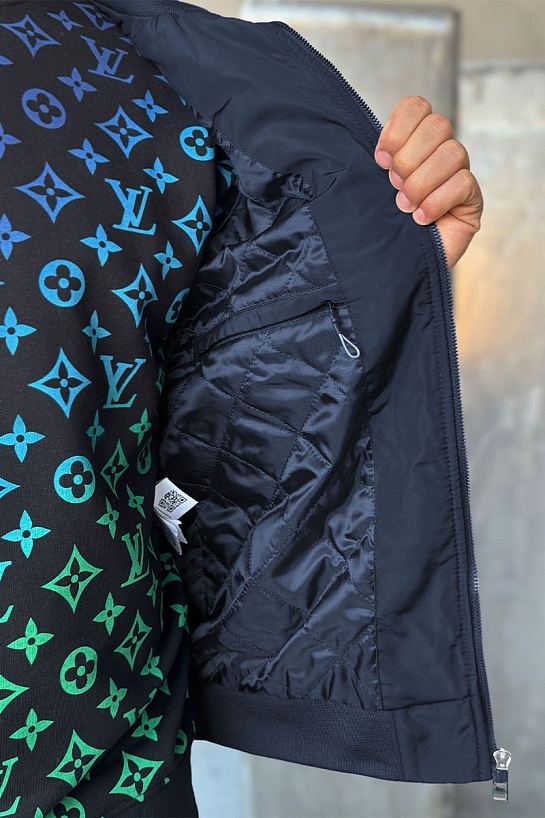 Мужская тёмно-синяя ветровка Hugo Boss logo-patch