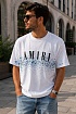 Оверсайз футболка Amiri "Paint Splatter" - White