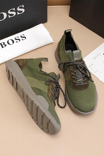 Текстильные кроссовки Hugo Boss Titanium - Green   
