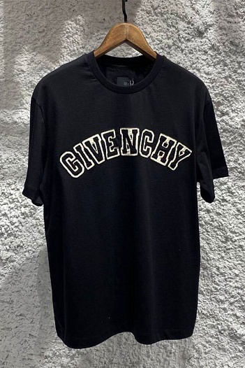 Чёрная оверсайз футболка Givenchy college logo-embroidered   