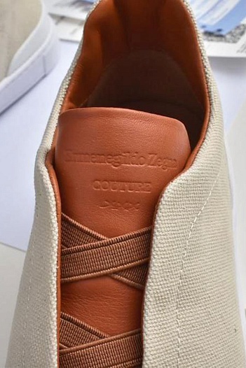 Бежевые кроссовки Ermenegildo Zegna Triple Stitch Canvas   