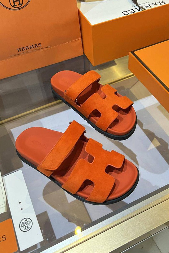 Женские замшевые сандалии Hermes Chypre premium