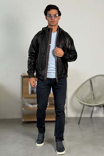 Мужская кожаная куртка Berluti Premium   